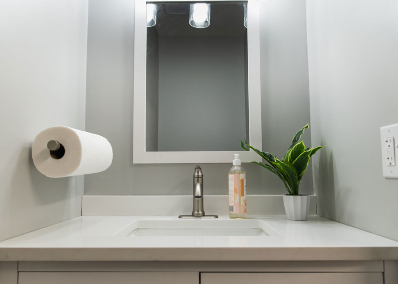 bathroom sink and mirror